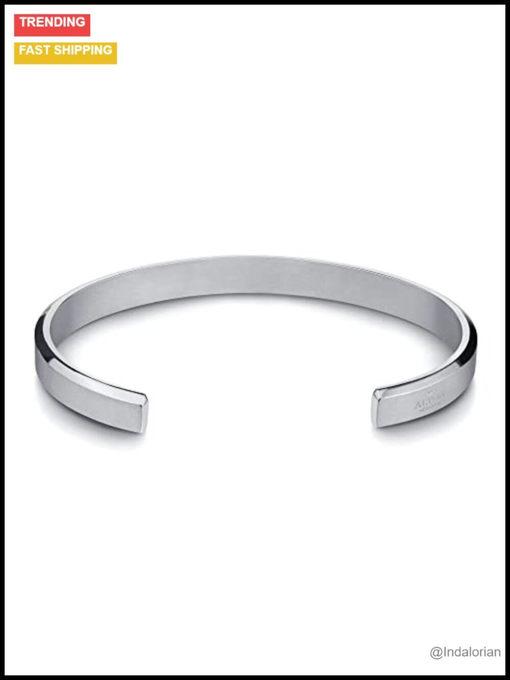 Handcrafted Italian Stainless Steel Cuff Bracelet Adjustable Unisex